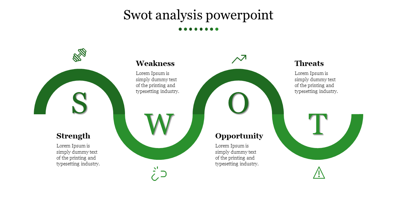 Free - Best SWOT Analysis PowerPoint With Four Nodes Slide